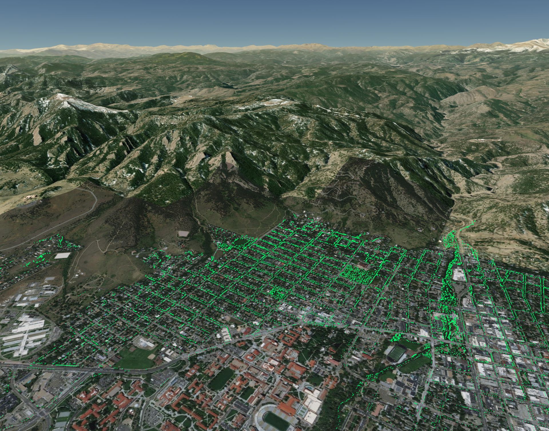 Point shapefile on 3D terrain in Equator mapping software