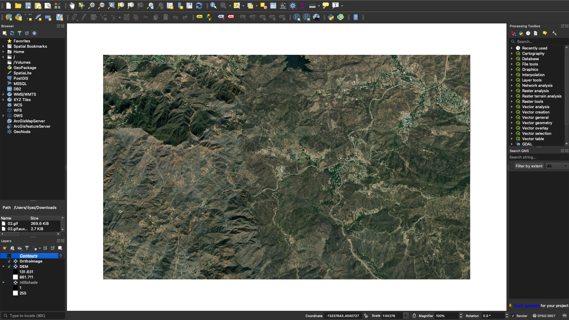 Orthoimage for 3D Map in QGIS