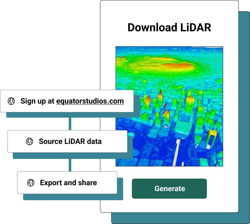 How to download lidar data from Equator