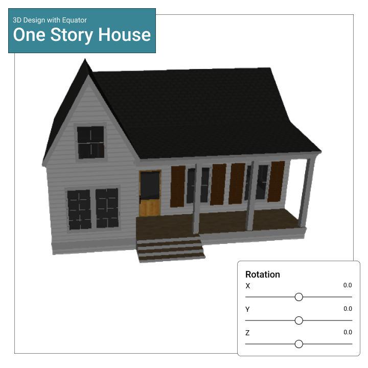 Equator One Story House 3D Model