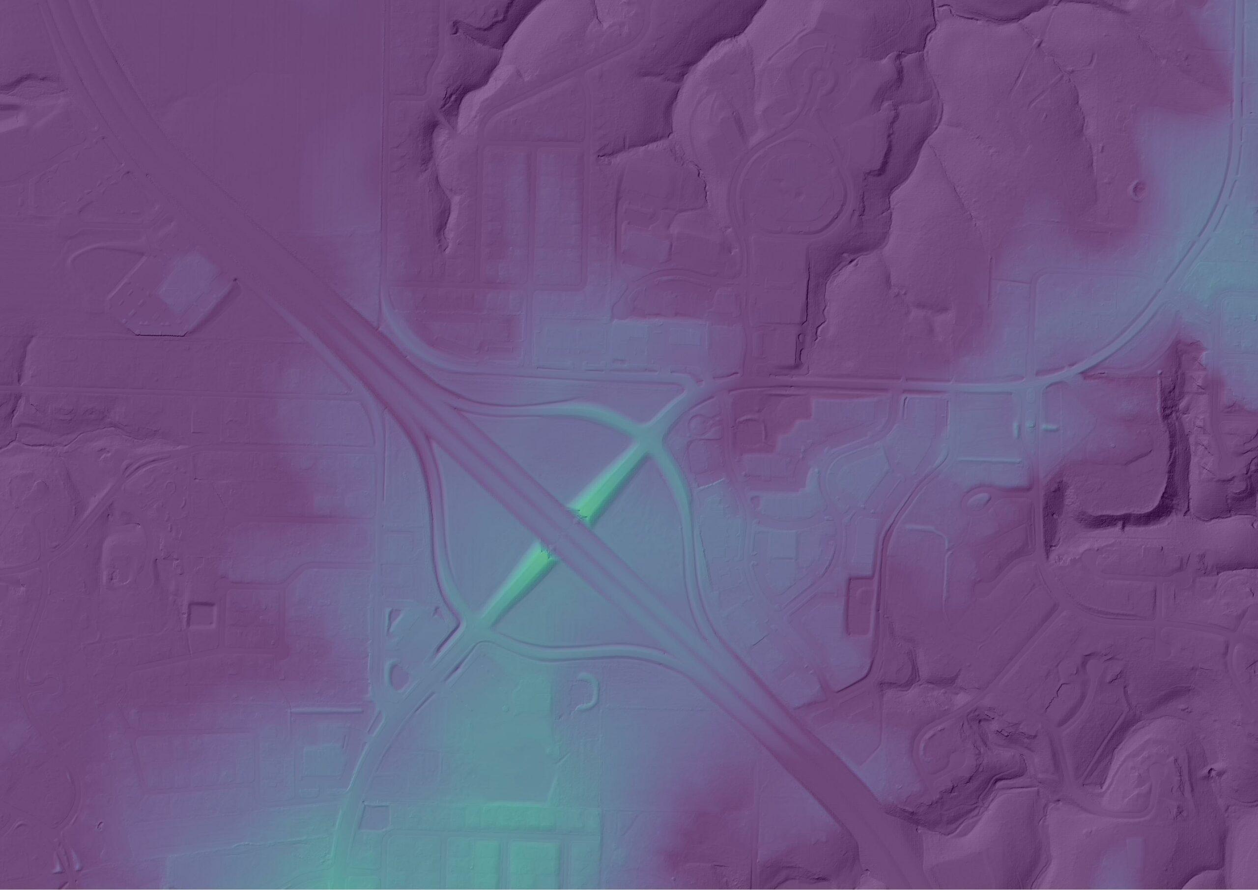Digital Elevation Model of highway interchange
