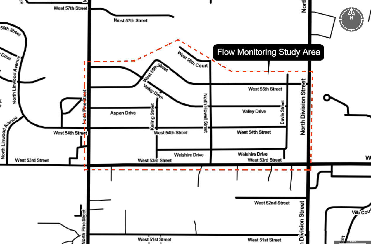 Study Area Map for Proposed Flow Monitoring Program