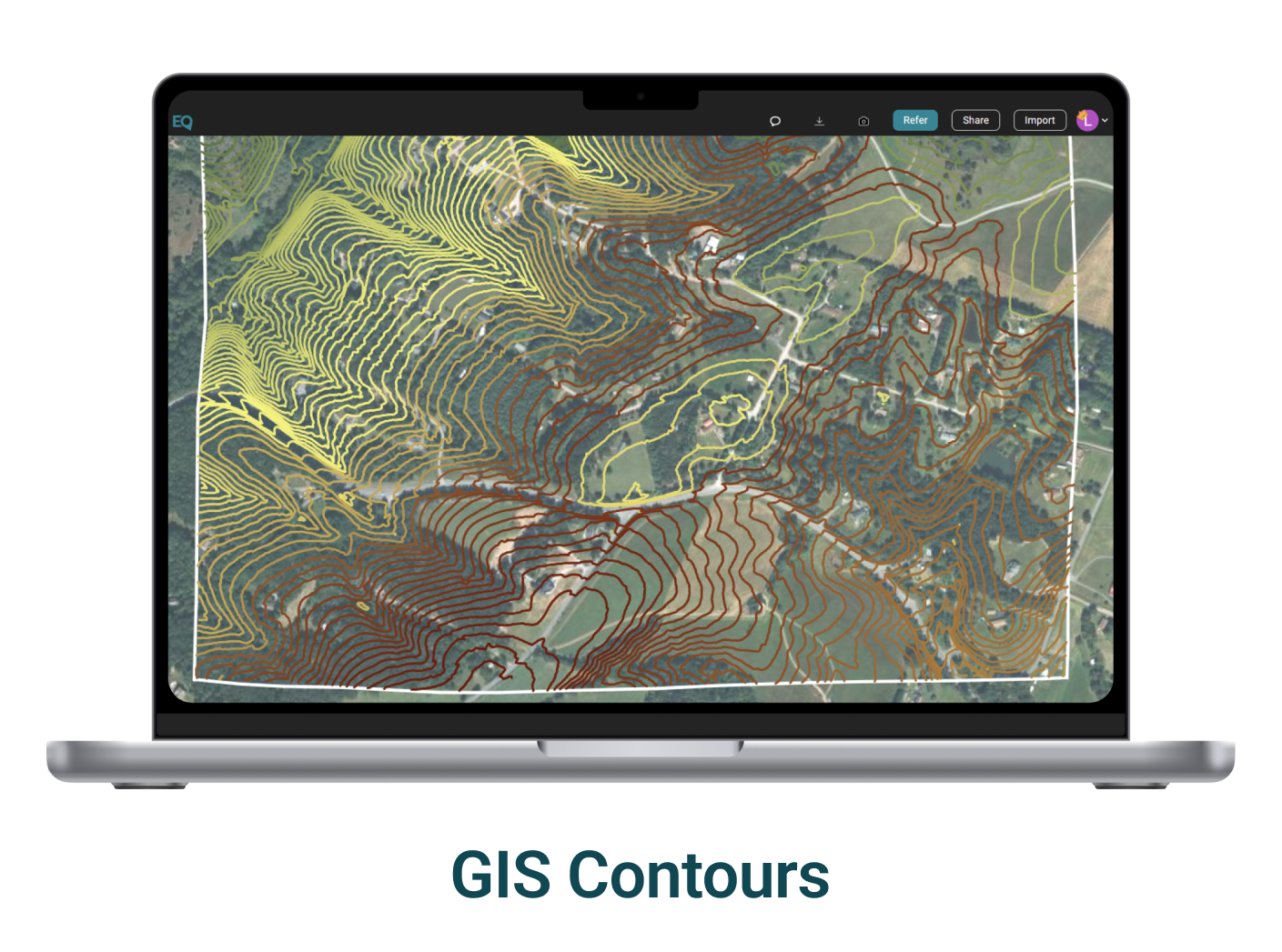 GIS Contours Button - White