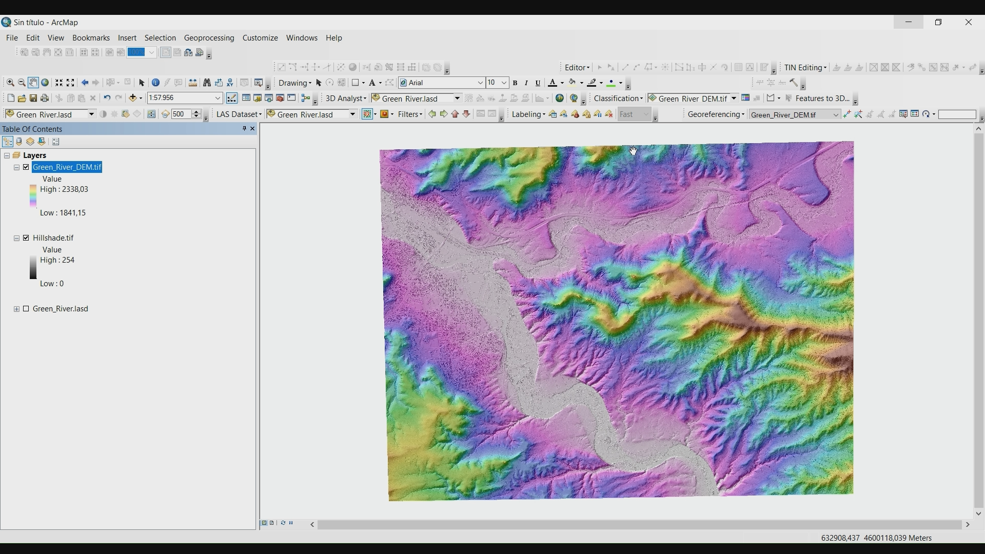 Create a Profile from LAS File in ArcGIS - Change Symbology (Colour Ramp and Transparency) on DEM